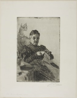 Mme Lamm II, 1894, Anders Zorn, Swedish, 1860-1920, Sweden, Etching on white wove paper, 237 x 157