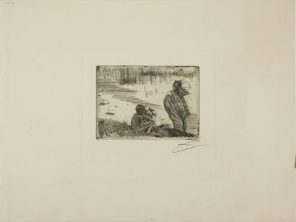 Young People Bathing, 1894, Anders Zorn, Swedish, 1860-1920, Sweden, Etching on ivory laid paper,