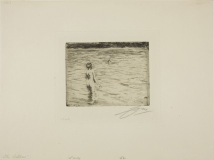 Mother Bathing, 1894, Anders Zorn, Swedish, 1860-1920, Sweden, Etching on ivory laid paper, 120 x