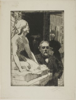 Pontus Fürstenberg and his Wife (standing near Hasselberg’s Frog), 1895, Anders Zorn, Swedish,