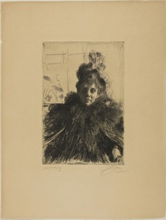Gerda Hagborg III, 1896, Anders Zorn, Swedish, 1860-1920, Sweden, Etching on tan wove paper, 240 x