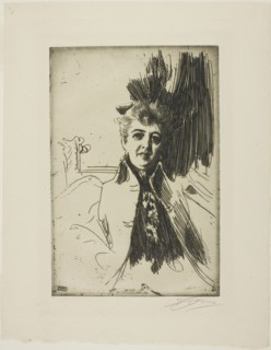 Mrs. Potter Palmer, 1896, Anders Zorn, Swedish, 1860-1920, Sweden, Etching on ivory laid paper, 238