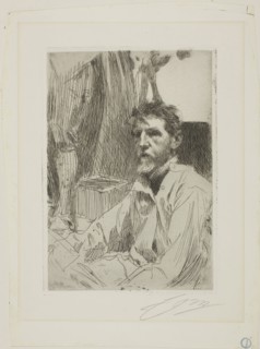 August Saint Gaudens I, 1898, Anders Zorn, Swedish, 1860-1920, Sweden, Etching on ivory laid paper,