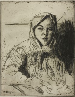 Emma, Girl from Mora, 1897, Anders Zorn, Swedish, 1860-1920, Sweden, Etching on ivory laid paper,