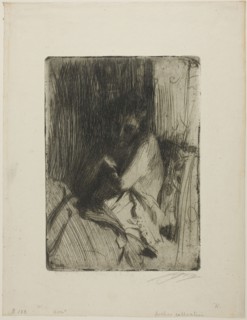 Surprised, 1898, Anders Zorn, Swedish, 1860-1920, Sweden, Etching on ivory laid paper, 247 x 178 mm