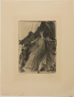 Maud Cassel (Mrs. Ashley), 1898, Anders Zorn, Swedish, 1860-1920, Sweden, Etching on tan wove