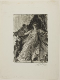 Maud Cassel (Mrs. Ashley), 1898, Anders Zorn, Swedish, 1860-1920, Sweden, Etching on ivory laid