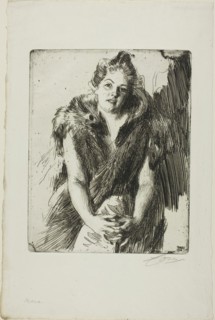 Maja von Heijne, 1900, Anders Zorn, Swedish, 1860-1920, Sweden, Etching on off-white laid paper,