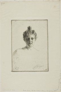 Mrs. Runeberg, 1900, Anders Zorn, Swedish, 1860-1920, Sweden, Etching on ivory wove paper, 194 x