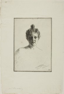 Mrs. Runeberg, 1900, Anders Zorn, Swedish, 1860-1920, Sweden, Etching on ivory wove paper, 194 x