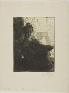 Mrs. Emma Zorn, 1900, Anders Zorn, Swedish, 1860-1920, Sweden, Etching on ivory laid paper, 200 x