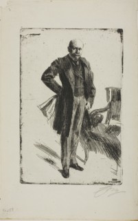 Colonel Lamont I (Whole length), 1900, Anders Zorn, Swedish, 1860-1920, Sweden, Etching on ivory