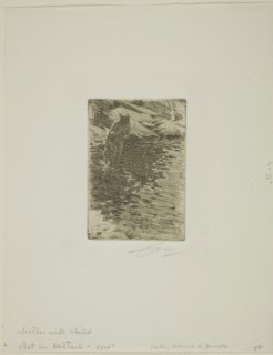 With her Child, 1890, Anders Zorn, Swedish, 1860-1920, Sweden, Etching on ivory laid paper, 122 x