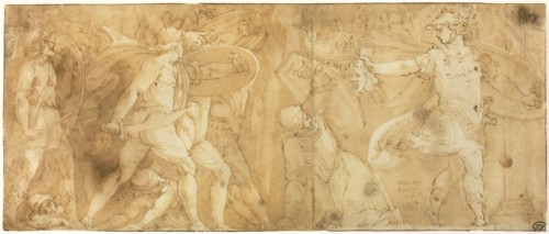 Perseus with the Head of Medusa, Turning Phineus and his Followers to Stone, 1567, After Polidoro