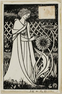 Decorative Study: Woman with Sunflowers, 1892/98, Attributed to Aubrey Vincent Beardsley, English,