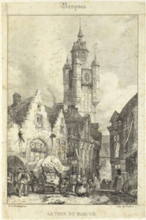 The Tower Marketplace, n.d., Richard Parkes Bonington, English, 1802-1828, England, Lithograph on