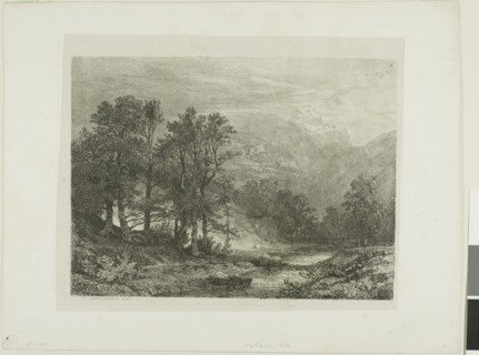 Alpine Landscape, n.d., Alexandre Calame, Swiss, 1810-1864, Switzerland, Etching on paper, 189 x