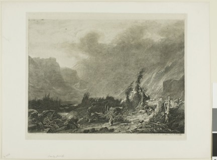 Alpine Landscape, n.d., Alexandre Calame, Swiss, 1810-1864, Switzerland, Etching on paper, 195 x