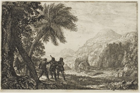 Scene of Brigands, 1633, Claude Lorrain, French, 1600-1682, France, Etching in black on ivory laid