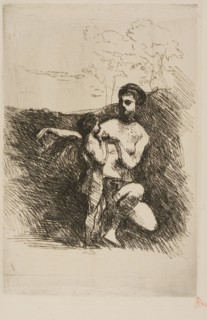 Venus Clipping Cupid’s Wings, second plate, 1869–70, Jean-Baptiste-Camille Corot, French,