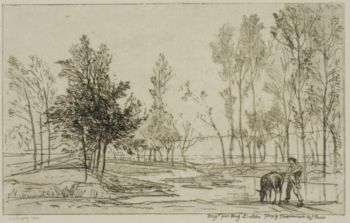 The Donkey at the Watering Place, c. 1850, Charles François Daubigny, French, 1817-1878, France,