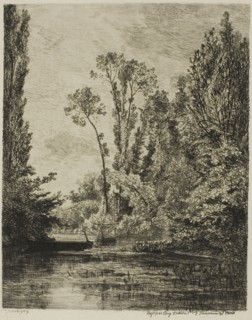 The Virgin Islands at Bezons (The Fishing Hole), 1850, Charles François Daubigny, French,