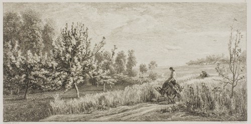 Spring, 1857, Charles François Daubigny, French, 1817-1878, France, Etching and drypoint on light