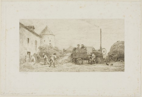 The Reaping Machine, 1860, Charles François Daubigny, French, 1817-1878, France, Etching on white