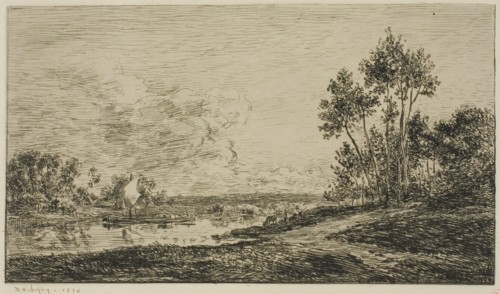 The Seine at Port-Maurin, 1876, Charles François Daubigny, French, 1817-1878, France, Etching and