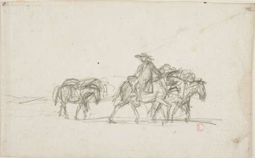 Study, c. 1850, Charles François Daubigny, French, 1817-1878, France, Graphite on ivory wove paper,