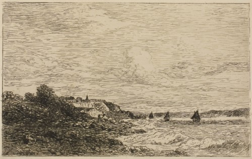 The Seine Before Honfleur, 1865, Karl Daubigny, French, 1846-1886, France, Etching, roulette and