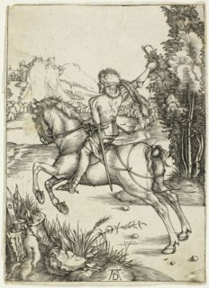 The Small Courier, c. 1496, Albrecht Dürer, German, 1471-1528, Germany, Engraving in black on ivory
