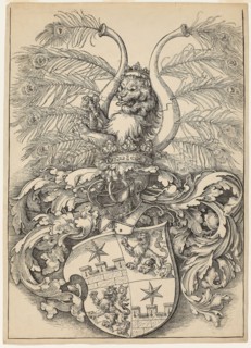 Coat of Arms of Wilhelm and Wolfgang Rogendorf, 1864 (copy), 1520 (original), After Albrecht Dürer,