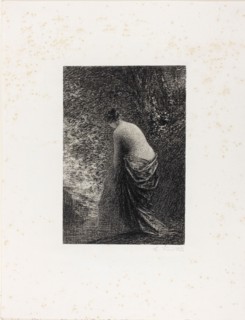 Standing Bather, 1879, Henri Fantin-Latour, French, 1836-1904, France, Lithograph in black on ivory