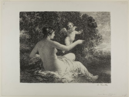 Venus and Cupid, large plate, 1896, Henri Fantin-Latour, French, 1836-1904, France, Lithograph in