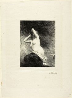 Ariadne, 1899, Henri Fantin-Latour, French, 1836-1904, France, Lithograph in black on light gray