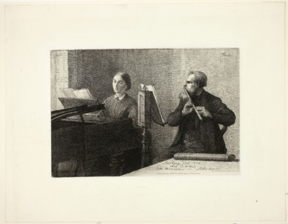 A Piece by Schumann, 1864, Henri Fantin-Latour, French, 1836-1904, France, Etching in black on