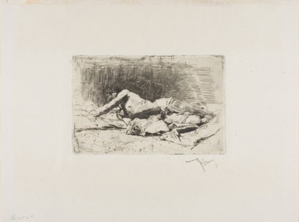 Man Rolling, n.d., Mariano José María Bernardo Fortuny y Carbó, Spanish, 1838-1874, Spain, Etching