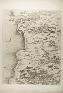 The Siege of La Rochelle, plate one, 1631, Jacques Callot (French, 1592-1635), printed by