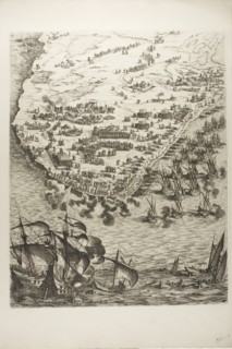 Plate Four from La Siège de la Rochelle, 1631, Jacques Callot (French, 1592-1635), printed by