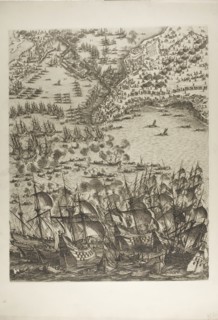 Plate Five from La Siège de la Rochelle, 1631, Jacques Callot (French, 1592-1635), printed by