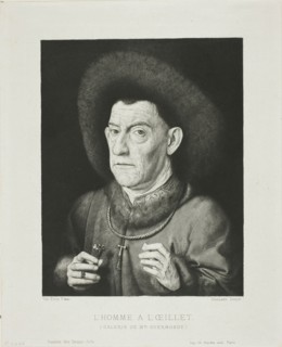 The Man with the Pink, 1869, Claude Ferdinand Gaillard (French, 1834-1887), after Jan van Eyck