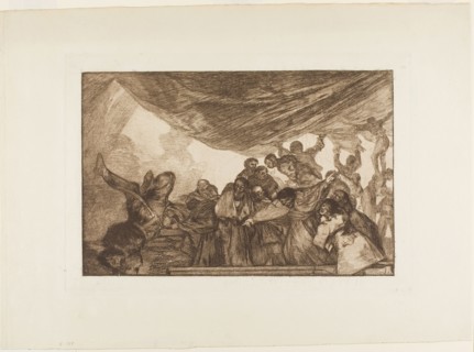 Without commending himself either to God or the devil, plate 15 from Los Proverbios, 1815/24,