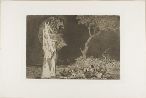 Soldiers Frightened by a Phantom, from Disparates, published as plate 2 in Los Proverbios, 1816–19,