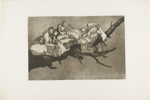 To Go Amongst the Branches, i.e. to talk through one’s hat, plate three from Los Proverbios,
