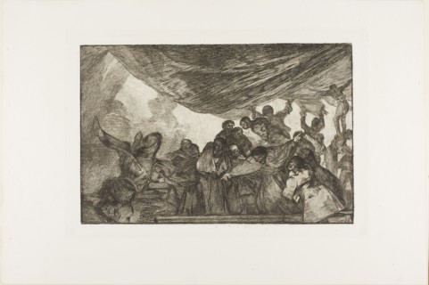 Without commending himself either to God or the devil, plate 15 from Los Proverbios, 1815/24,