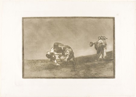 The Same Man Throws a Bull in the Ring at Madrid, plate 16 from The Art of Bullfighting, 1814/16,