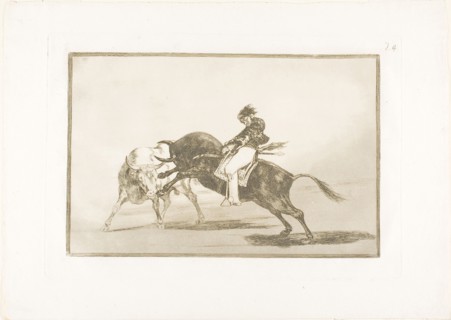 The Same Ceballos, Mounted on Another Bull, Breaks Short Spears in the Ring at Madrid, plate 24