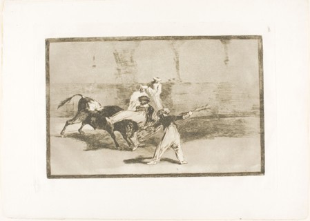 A Moor Caught by the Bull in the Ring, plate 8 from The Art of Bullfighting, 1814/16, published