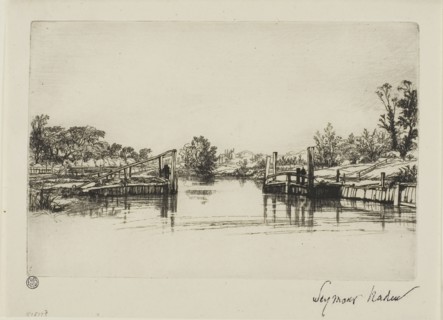 Egham Lock, c. 1859, Francis Seymour Haden, English, 1818-1910, England, Etching, drypoint and